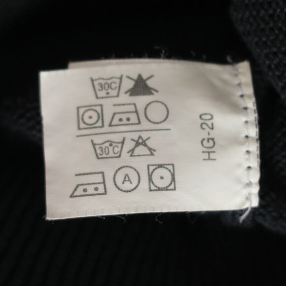 Black Cotton V-Neck Sweater Men’s L Silver Trim Pullover | Chaps Ralph Lauren - Picture 6 of 9